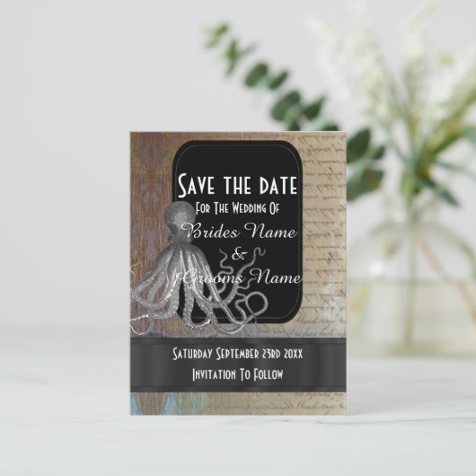 Steampunk krakenファンタジー保存日 案内ポストカード (スタンド正面)