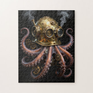 Steampunk Kraken Octopus Diving Helmet Jigsaw Puzz ジグソーパズル
