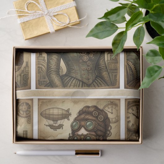 Steampunk Ladies decoupage for Small projects 薄葉紙 (ギフト)