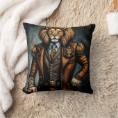 Steampunk lion in a suit クッション (ブランケット)