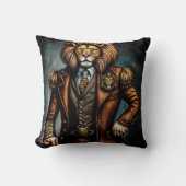 Steampunk lion in a suit クッション (正面)