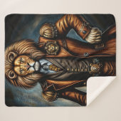 Steampunk lion in a suit シェルパブランケット (正面(横))