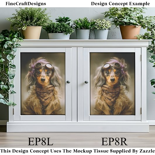 Steampunk Long Haired Dachshund Dog EP8L Decoupage 薄葉紙