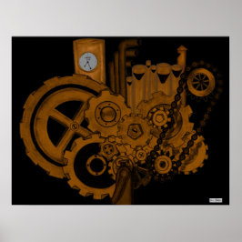 Steampunk Machinery (Copper) ポスター