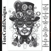 Steampunk Man クール Black & White AC8 Decopage