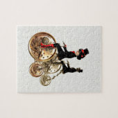 Steampunk man woman penny farthings gifts by LeahG ジグソーパズル (横)