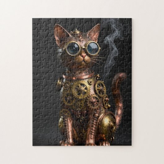 Steampunk Mechanical Cat Portrait Jigsaw Puzzle ジグソーパズル (縦)