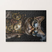 Steampunk Mechanical Cat Portrait Jigsaw Puzzle ジグソーパズル (横)