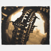 Steampunk Mechanical Gears フリースブランケット (正面(横))