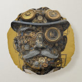 Steampunk Mechanical Gentleman ラウンドクッション (裏面)