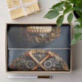 Steampunk Mechanical Gothic Skull FF8L Decoupage 薄葉紙 (ギフト)
