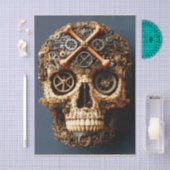 Steampunk Mechanical Gothic Skull FF8R Decoupage 薄葉紙 (クラフト)