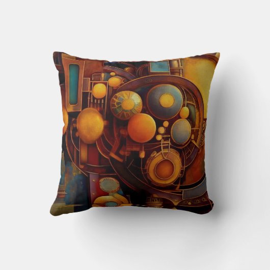 Steampunk Mechanical Orb Composition クッション (裏面)