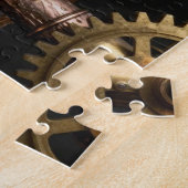 Steampunk Mechanical Owl on Clockwork Branch Art ジグソーパズル (側面)