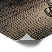 Steampunk Mechanical Wolf Brass Gears Victorian  ポスター (角)