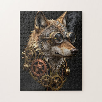 Steampunk Mechanical Wolf Portrait Jigsaw Puzzle ジグソーパズル