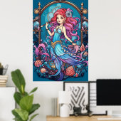Steampunk Mermaid For Girls or Boys on a Wall ポスター (ホームオフィス)