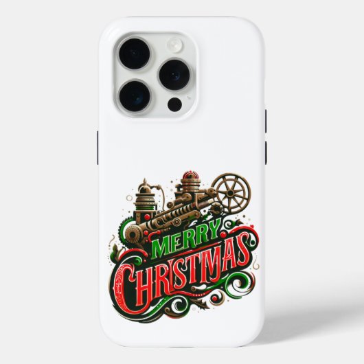 Steampunk Merry Christmas iPhone / iPadケース Case-Mate iPhoneケース (裏面)