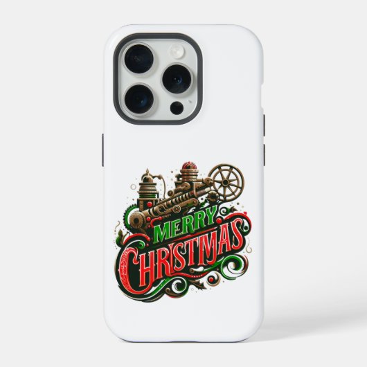 Steampunk Merry Christmas iPhone / iPadケース iPhoneケース (裏面)