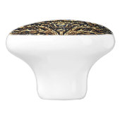 Steampunk Metal and Diamond Gold Owl セラミックノブ (側面)