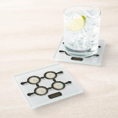 Steampunk Meters & Gagesカスタマイズ可能プラーク ガラスコースター (アングル)