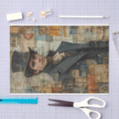 Steampunk Mixed MediaとManのビクトリアン比較 薄葉紙 (クラフト)