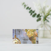 Steampunk nバラ時計名刺 名刺 (スタンド正面)