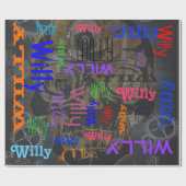 Steampunk Name Collage 🎁 Amazing Word Cloudおもしろい ラッピングペーパー (フラット)