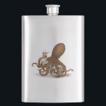 Steampunk Octopus Holding Flask Science Chemistry フラスク<br><div class="desc">ガラス張りの化学薬品を持つタコのこのデザインでタコと科学の愛を示しなさい。このデザインは素晴らし、化学者、海洋科学者、タコ愛好家、そしてスチームパンクの装飾とファッションを鑑賞する人々のための贈り物を作る。</div>