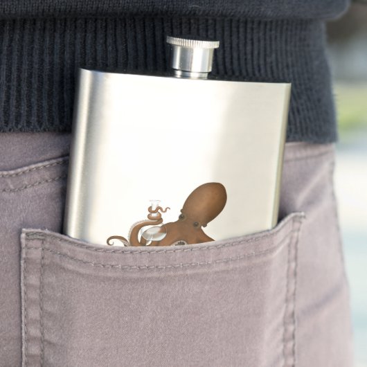 Steampunk Octopus Holding Flask Science Chemistry フラスク (インサイチュ)