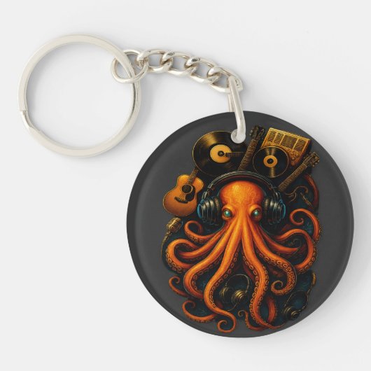 "Steampunk Octopus Keychain -ヴィンテージ航海のKra キーホルダー (正面)