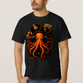 Steampunk Octopus Tシャツ – ミュージック&ファンタジーアートTe (正面)