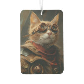 Steampunk Orange Cat Funny Gift Air Freshener カーエアーフレッシュナー (裏面)