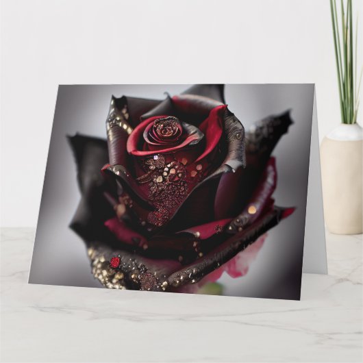 Steampunk Ornate Black Rose カード (正面)