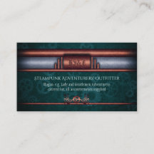 Steampunk Outfitters, cogs Monogram上の銅ティール（緑がかった色）