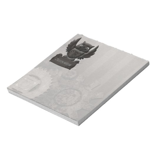 Steampunk Owlメモ帳 ノートパッド (回転)