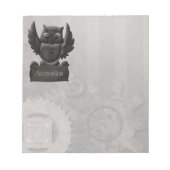 Steampunk Owlメモ帳 ノートパッド (正面)