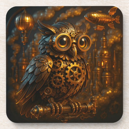 Steampunk Owl,  コースター (正面)