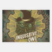 Steampunk Owl ラッピングペーパーシート (正面3)