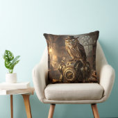 steampunk owl clockwork art pillow クッション (椅子)