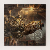 steampunk owl clockwork art puzzle ジグソーパズル (横)