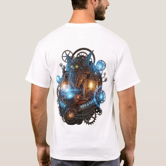 Steampunk Owl Guardian T-Shirt Tシャツ (裏面)