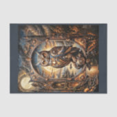 Steampunk Owl in apocalittic steampunk sunset 薄葉紙 (正面)