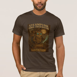 Steampunk Owl Inventor -レトロファンタジー Tシャツ
