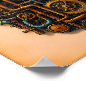 Steampunk Parts Exploded View Wallpaper/Fabric ポスター (角)