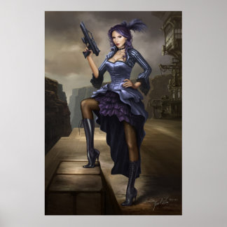 Steampunk Pirate Lady Poster ポスター