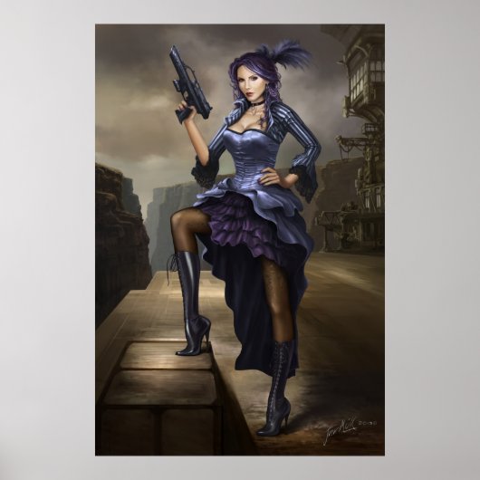 Steampunk Pirate Lady Poster ポスター (正面)