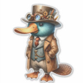 Steampunk Platypus Transparent Sticker シール (正面)