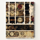Steampunk Plum Roses & Gears  ノートブック (裏面)