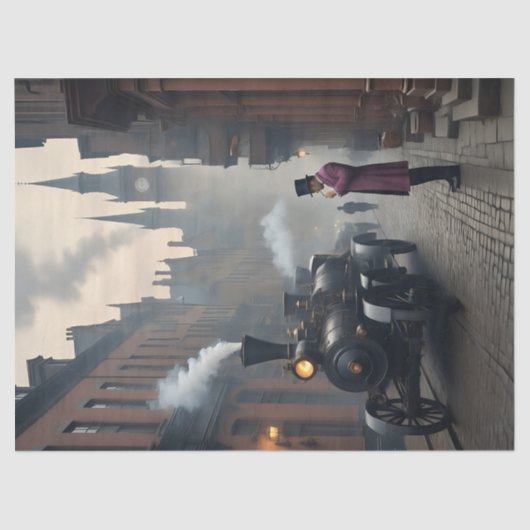 Steampunk Post Apocalyptic Cities Decoupage v7 薄葉紙 (正面)